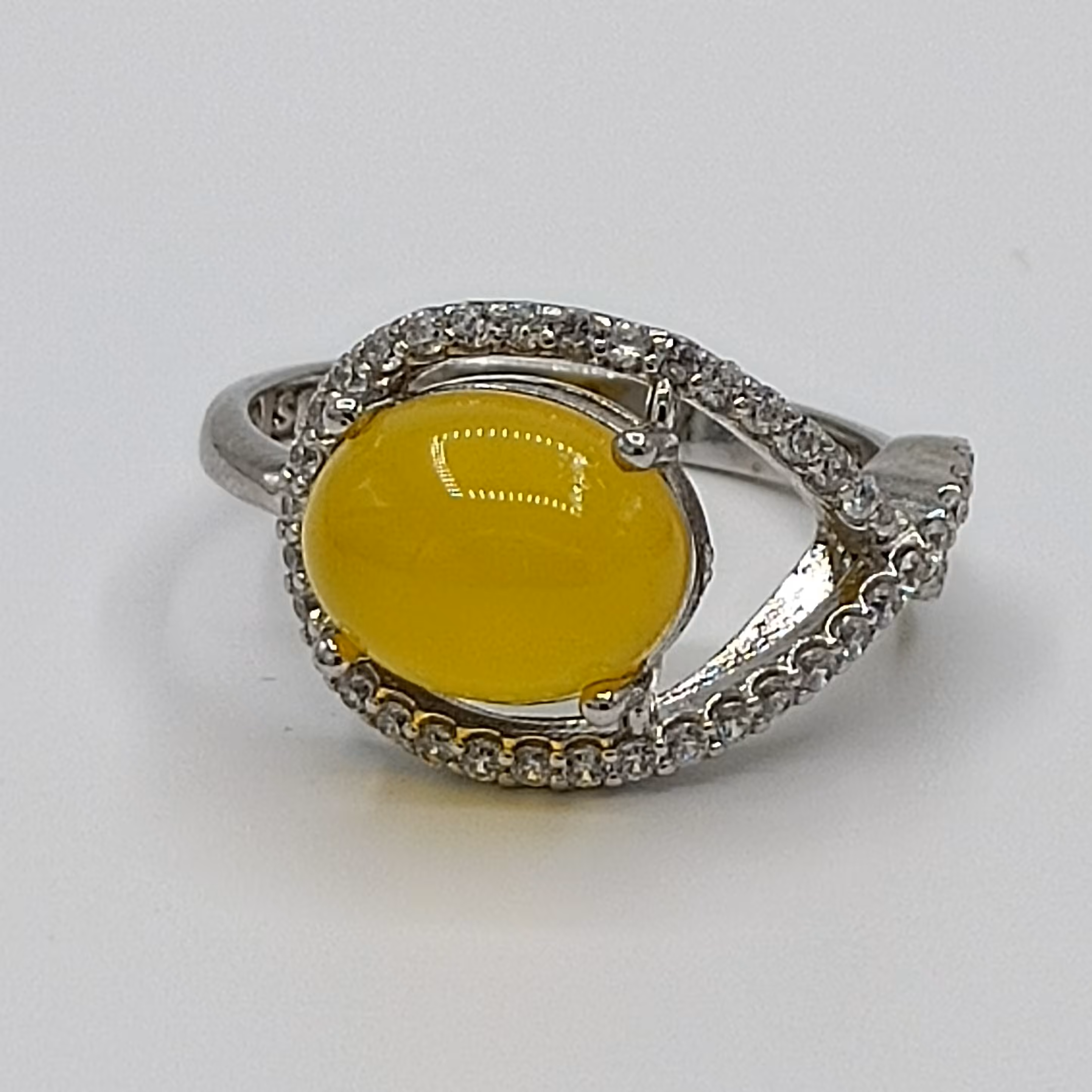 انگشتر نقره زنانه عقیق زرد شرف الشمس اصیل کد 1213