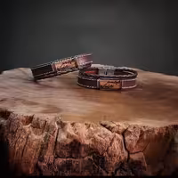 دستبند چرم و چوب 