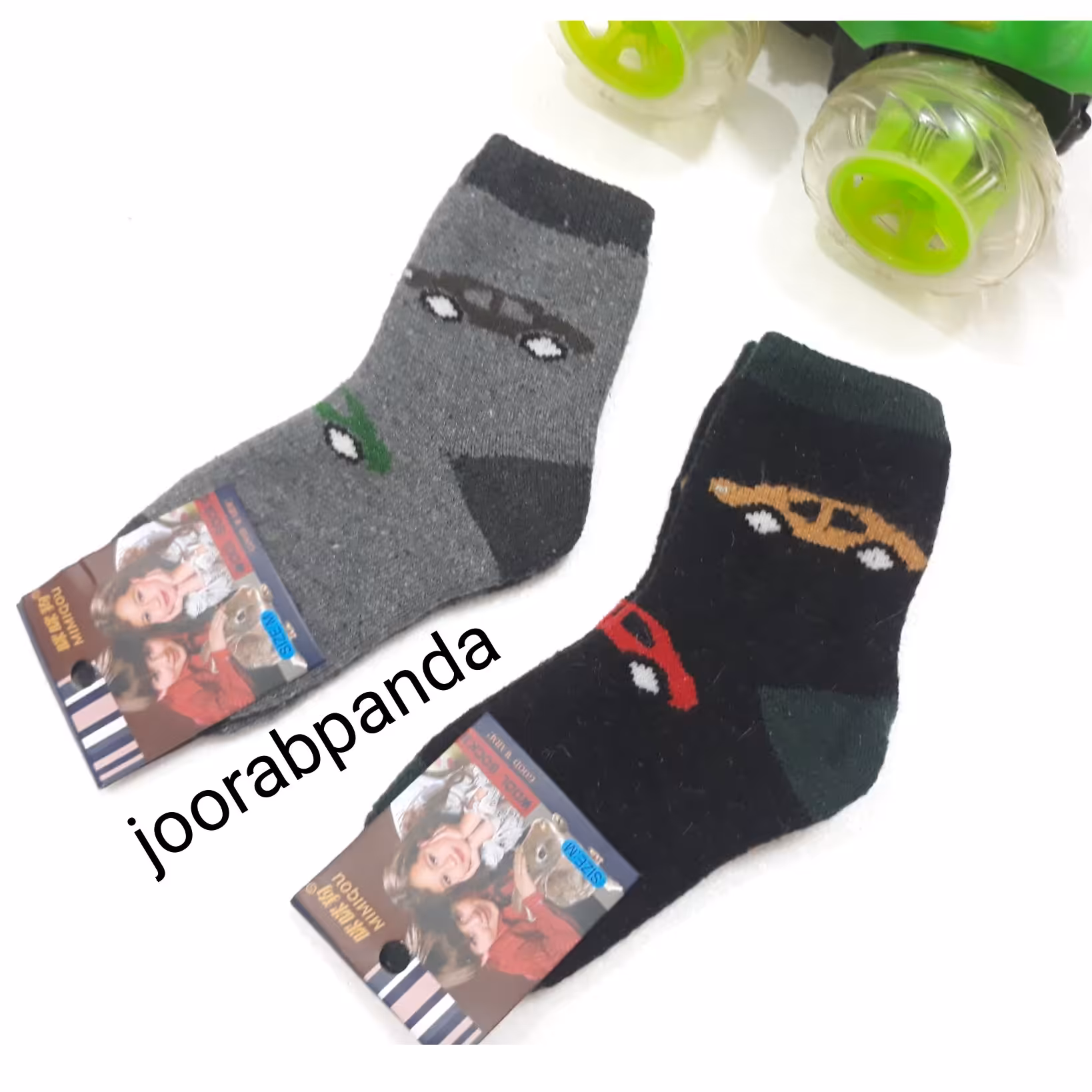 جوراب حوله ای طرح ماشین بچه گانه 