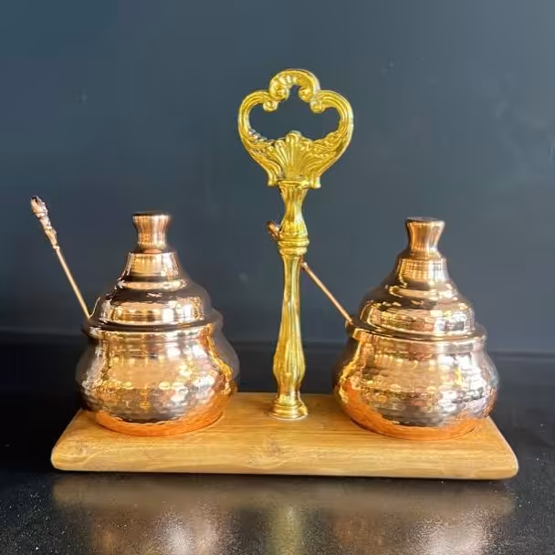 جا ادویه و جا مربایی 2 عددی همراه استند جوبی