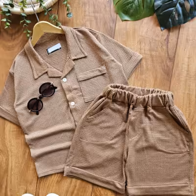 پیراهن آستین کوتاه وشلوارک گرشا