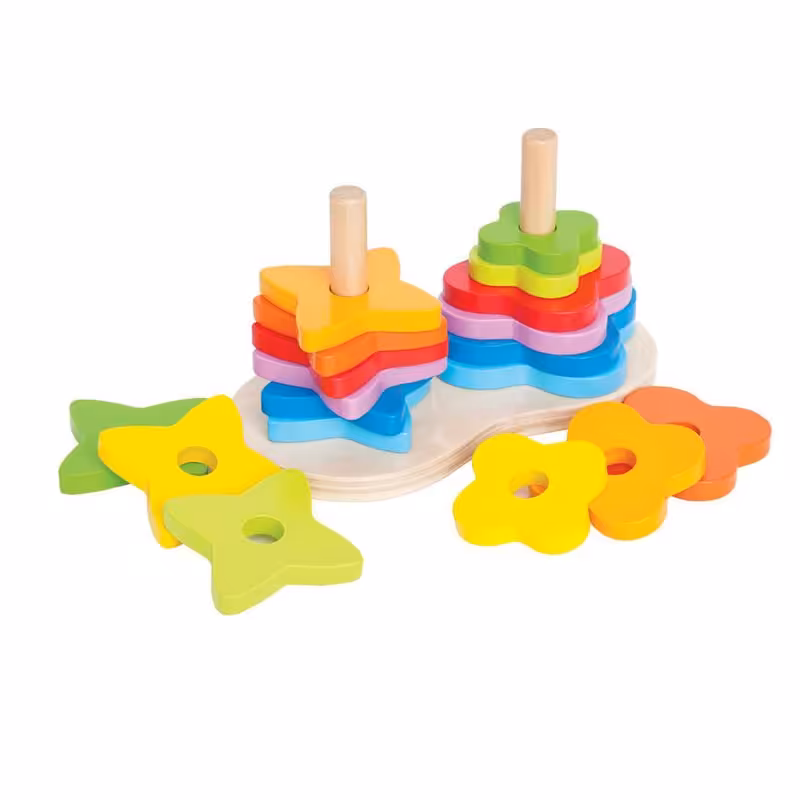 جورچین چوبی رنگین کمان 0406 Double Rainbow Stacker hape