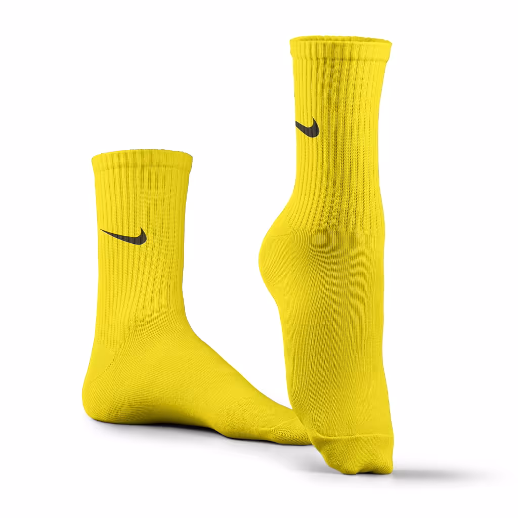 جوراب ورزشی ساق بلند نایکی مدل NSB-700 | زرد