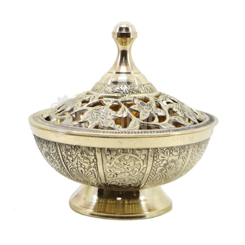 شکلات خوری (قندان) مشبک برنجی 02 هندی ((نقل خوری و قندان )) ظرفیت 250 گرم شکلات