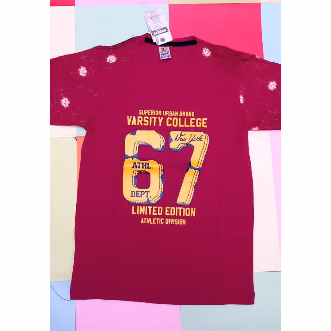 تیشرت نخی پسرانه با چاپ شفاف 8تا9سال