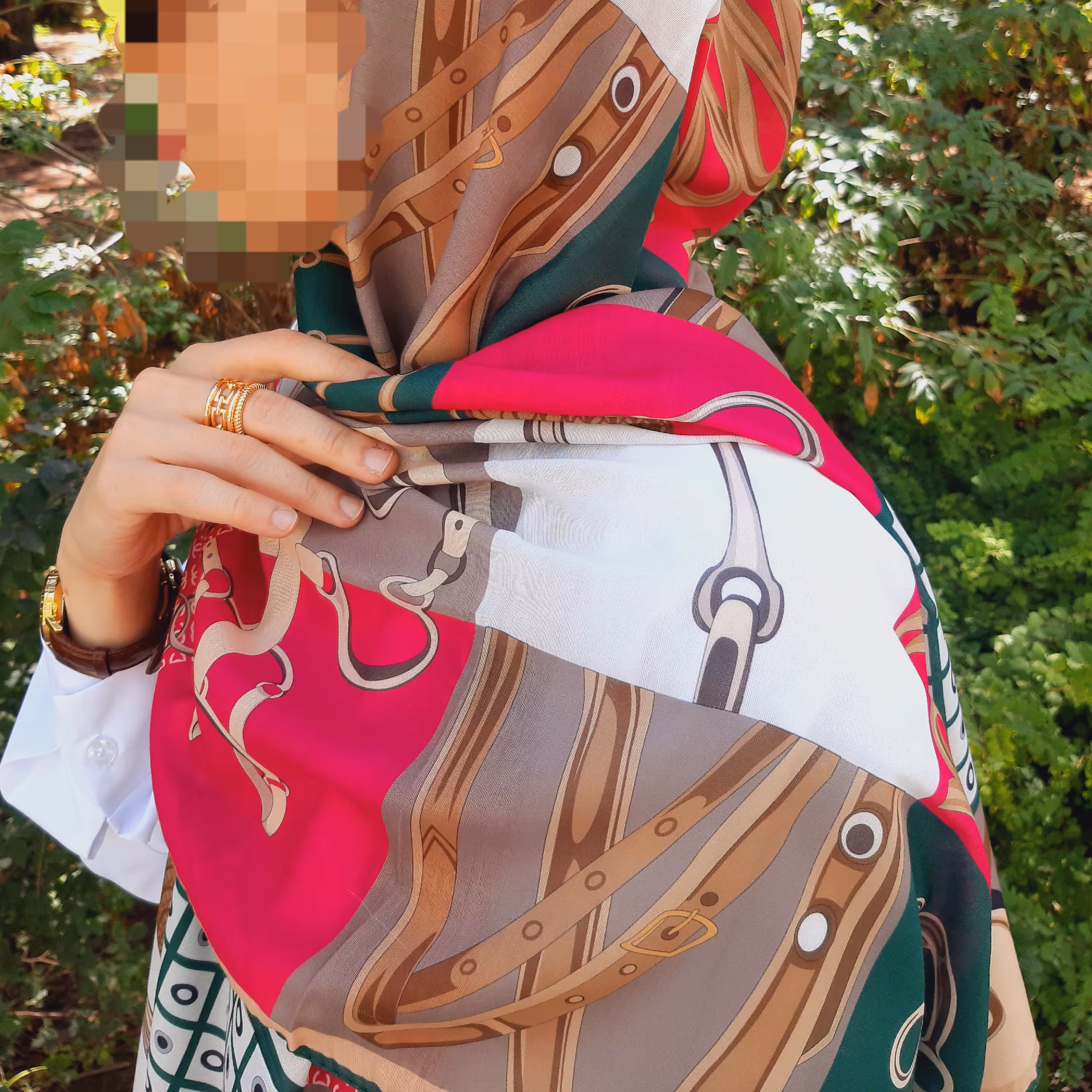 شال نخی 4 فصل صورتی