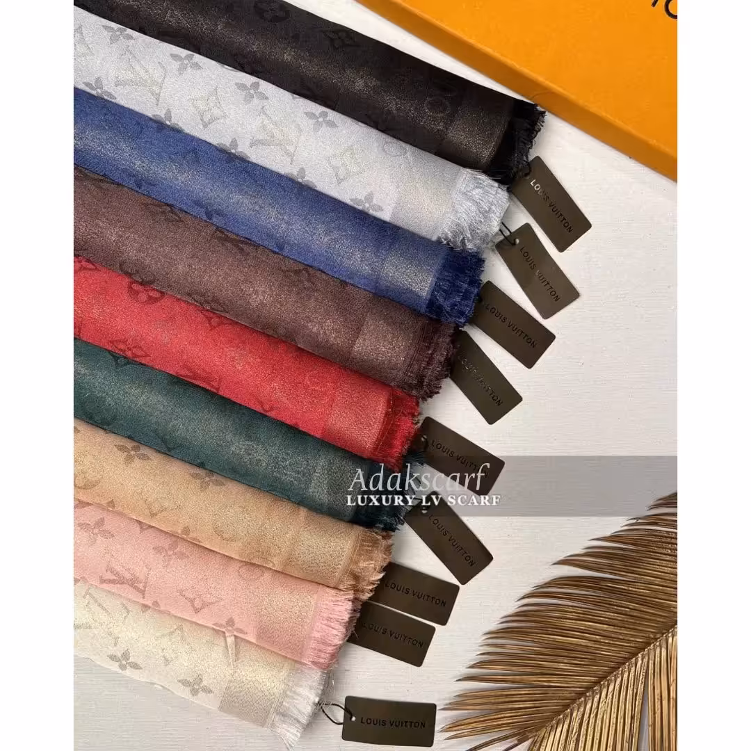 روسری تمام لمه وارداتی طرح لویی ویتون قواره بزرگ