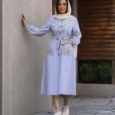 پیراهن گلدوزی شانتون مدل نهال