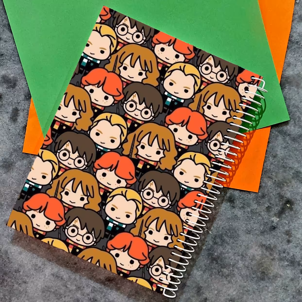 دفتر خطدار جلد سخت 80 برگی سیمی  هری پاتر پترنی