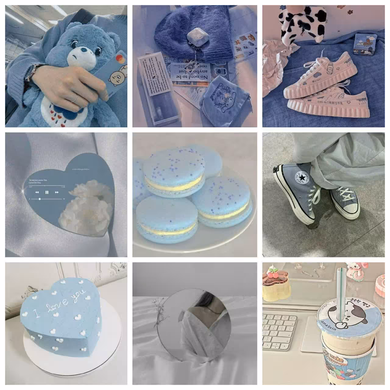 تم ساز  آبی کیوت 9 عددی برش خورده