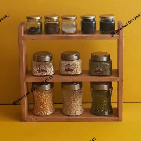 استند رومیزی آشپزخانه چوبی روستیک 