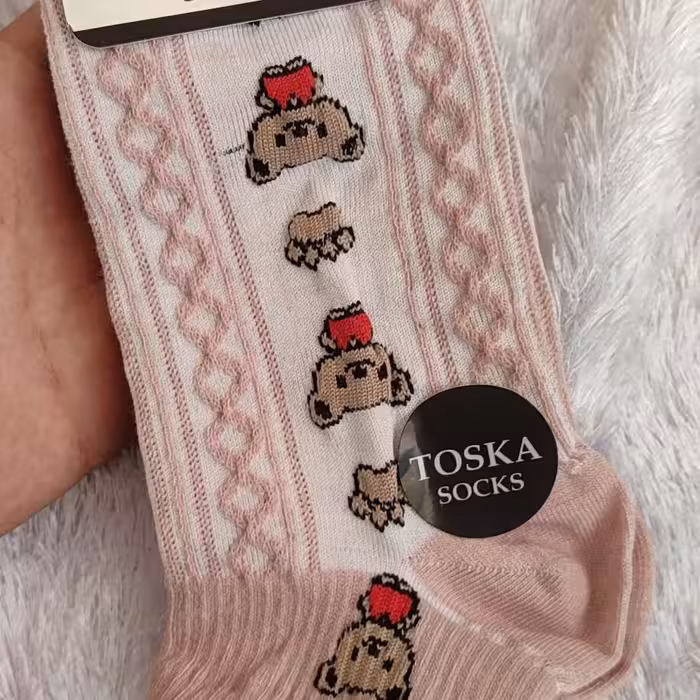 جوراب تدی بوکله فری سایز تک رنگ زنانه دخترانه 