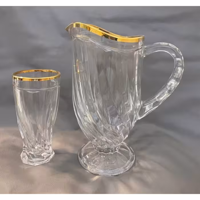 پارچ و لیوان تولیپ لب طلایی