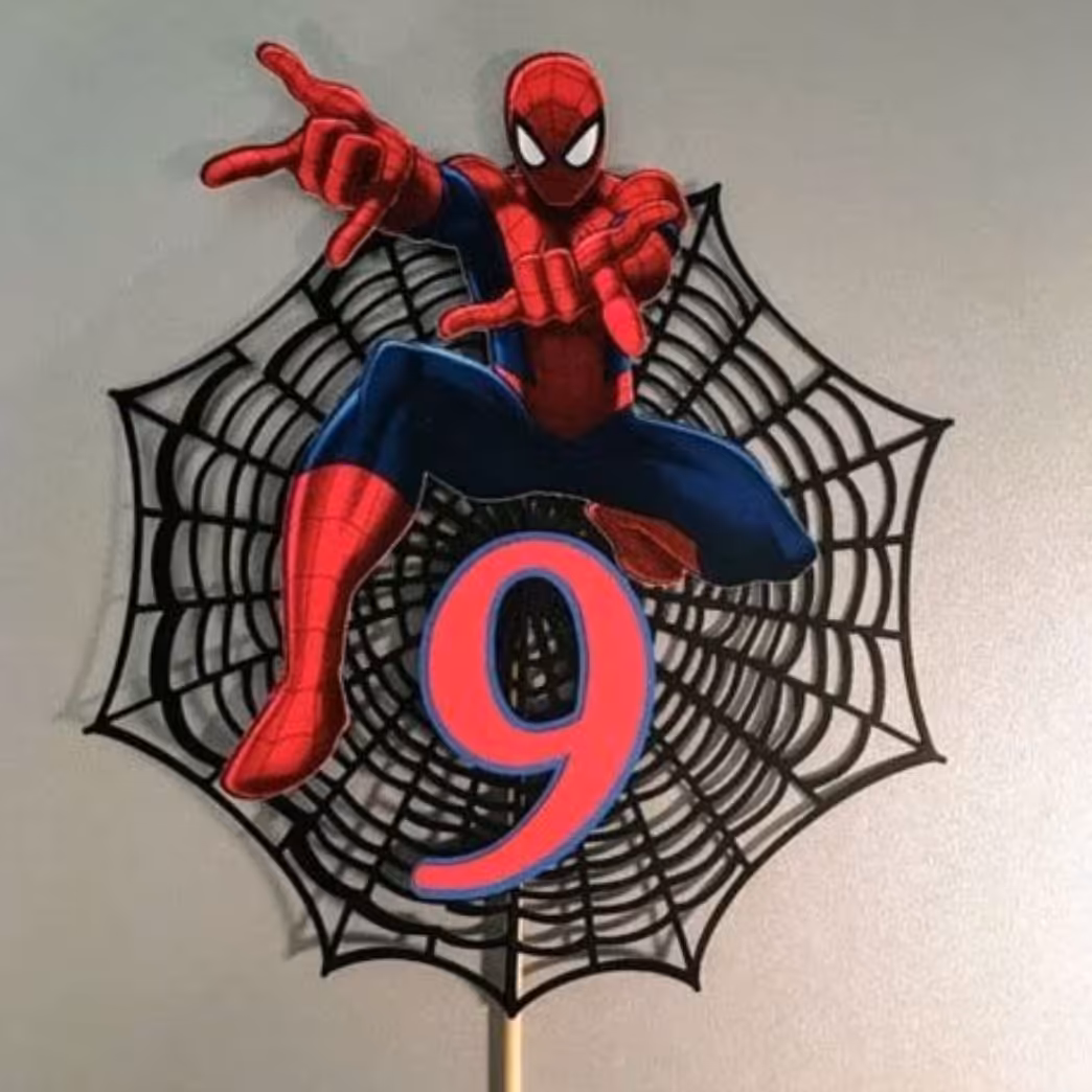 ست تاپر کیک دستسازه تم پسرانه مرد عنکبوتی