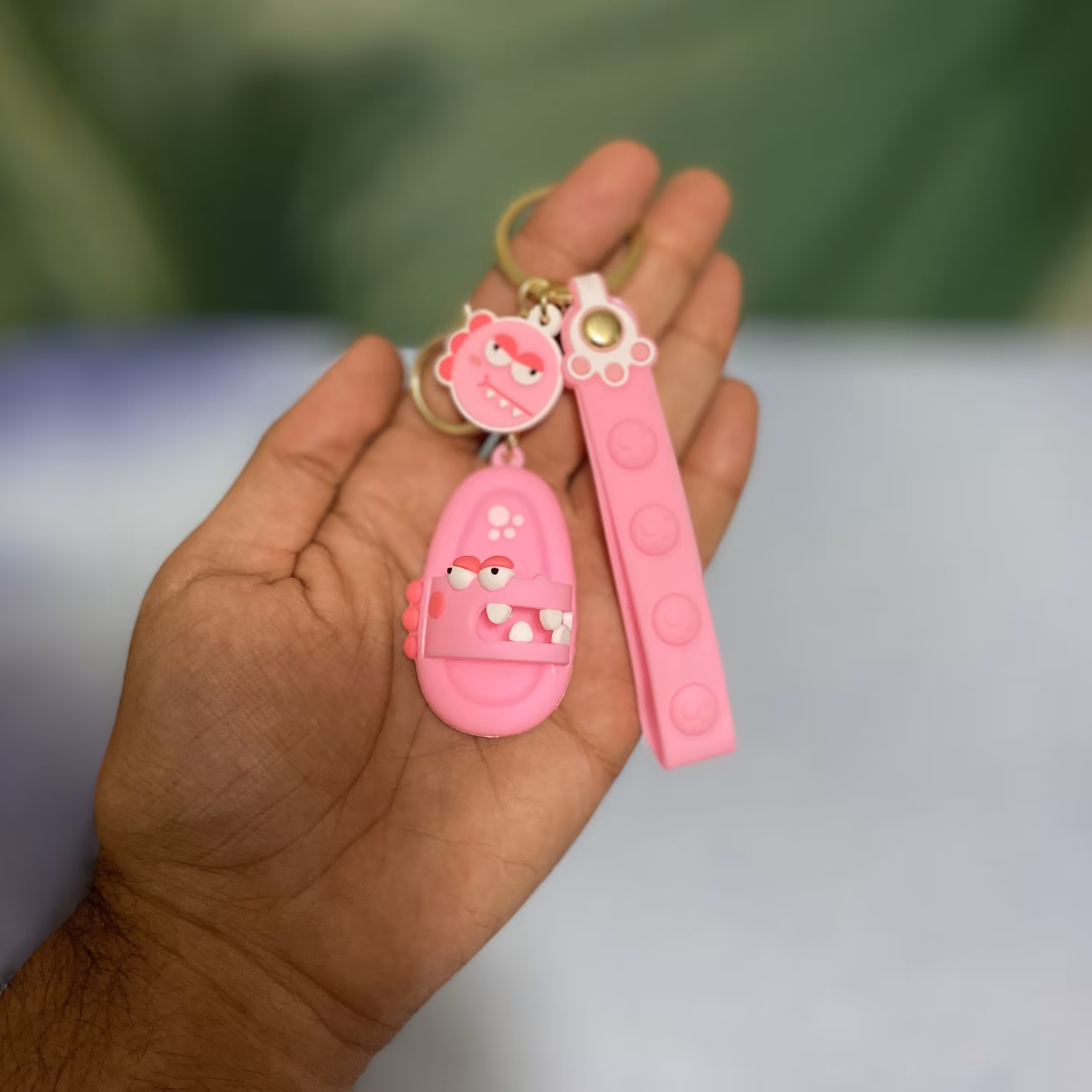 جاکلیدی سیلیکونی طرح دمپایی کد ts رنگ صورتی