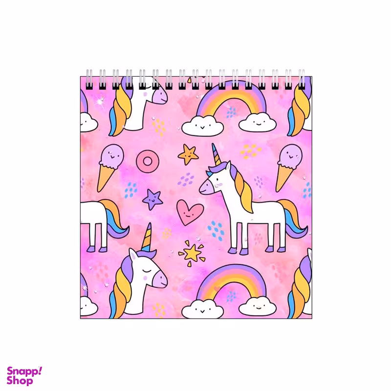 دفتر طراحی بامبیلیپ طرح یونیکورن و بستنی و رنگین کمان کد 3263153