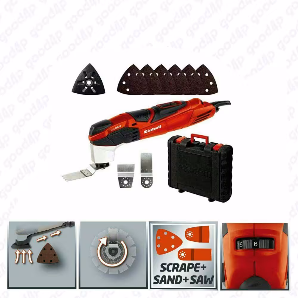 کاردک برقی و سنباده برقی 200 وات با کیف و ست ابزار مدل TE-MG 200 CE آینهل