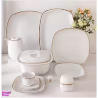 سرویس غذاخوری 98 پارچه چینی زرین ایران سری کواترو مدل ریوا درجه عالی