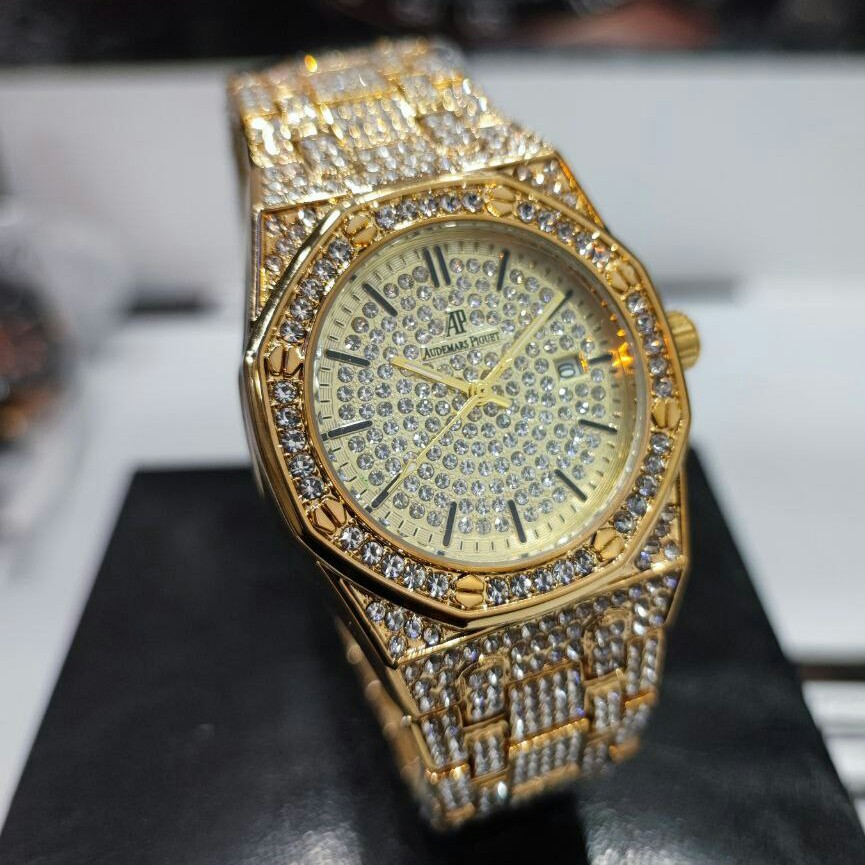ساعت مچی مخراج کاری فول استون AP موتور ژاپن AUDEMARS PIGUE