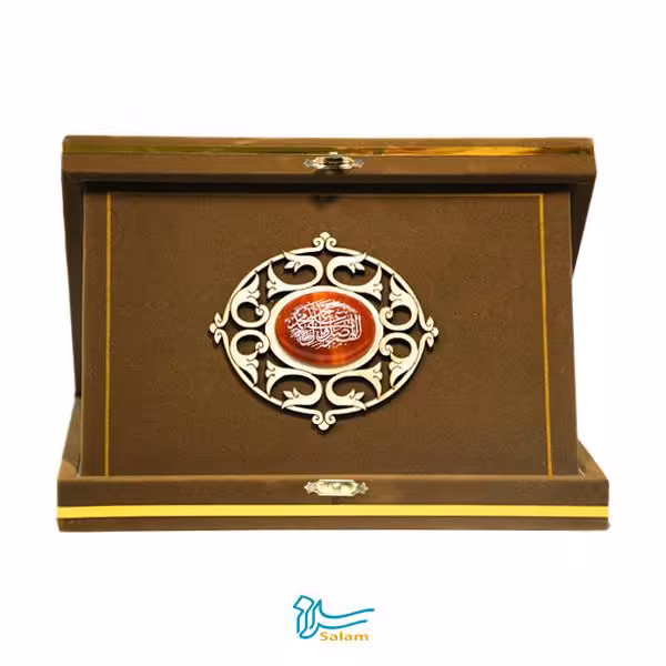 تندیس پارچه و عقیق  طرح اللهم صل علی محمد و آل محمد-