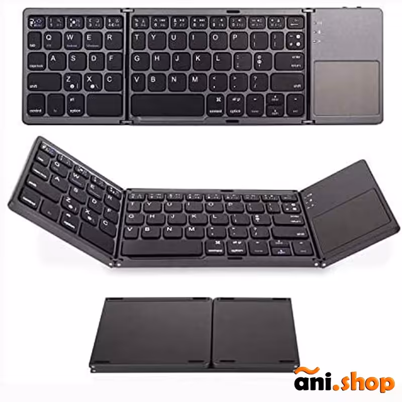 کیبورد  بلوتوث تاشو مدل B033 ا Foldable Bluetooth Keyboardرنگ مشکی