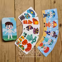 پازل مگنتی  قوطی فلزی طرح لباس پسرانه کد P/80487/B