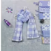 شال نخی فانتزی بنفش منگوله دار