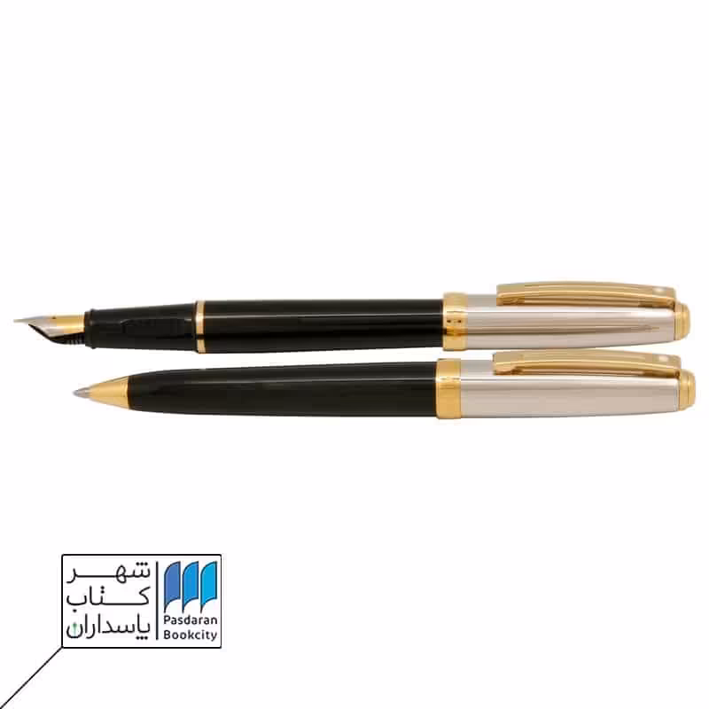 جفتی پرلود نیمه لاکی نقره ای گیره زرد شیفر sheaffer