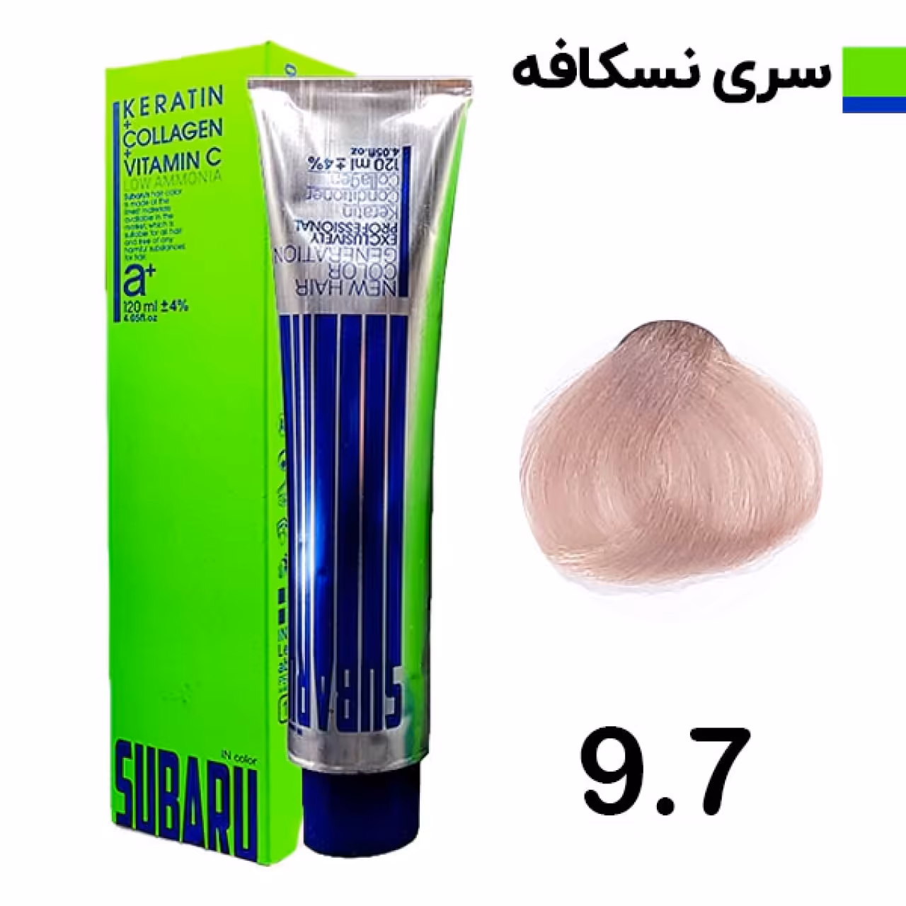رنگ مو سوبارو شماره 9.7 حجم 120 میلی لیتر رنگ نسکافه ای روشن