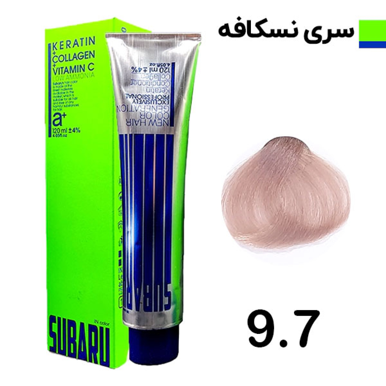 رنگ مو سوبارو شماره 9.7 حجم 120 میلی لیتر رنگ نسکافه ای روشن