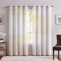 پرده پانچی مدل ساده رنگ شیری SA-900