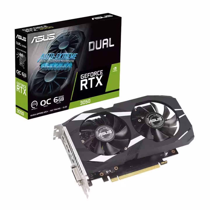 کارت گرافیک Asus Dual GeForce RTX3050 OC 6GB GDDR6 96Bit