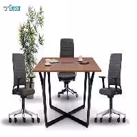 میز کنفرانسی پایه دایکاست آلومینیوم نظری مدل نوت با صفحه ام دی اف