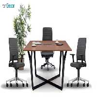 میز کنفرانسی پایه دایکاست آلومینیوم نظری مدل نوت با صفحه ام دی اف