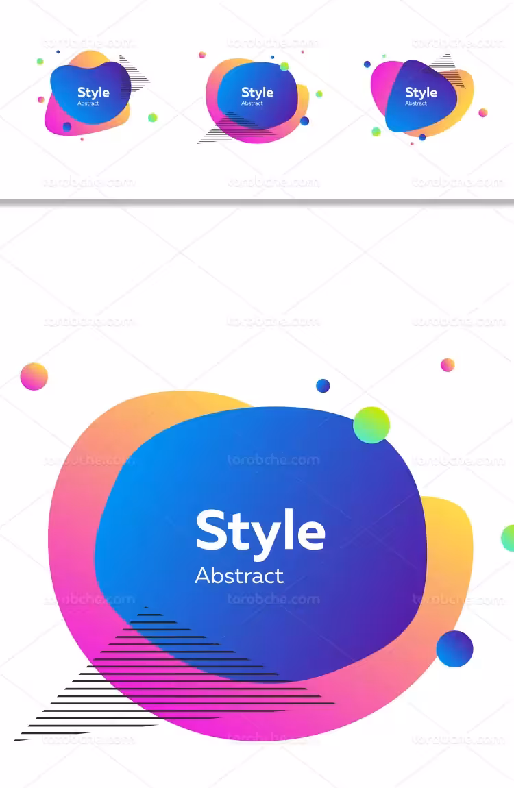 وکتور باکس متنی آبی صورتی | گرافیک با طعم تربچه