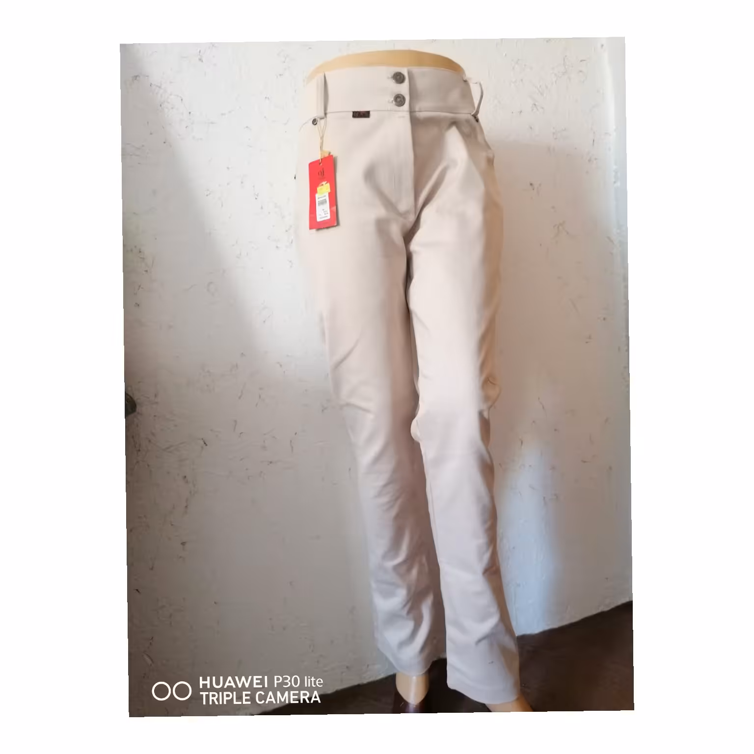 شلوار کتان کش کمر گنی