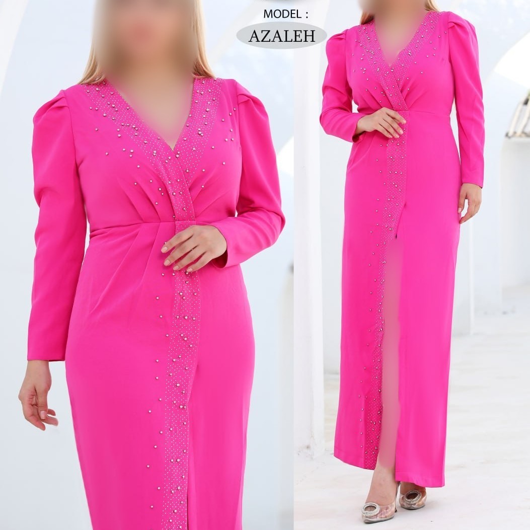 ماکسی مجلسی پوشیده زنانه فرمالیته نامزدی عقد سایز 36 تا 50 (ارسال رایگان)