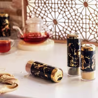 نمک پاش و جاادویه ماربل  درب کروم برند رزمن سایز بزرگ 