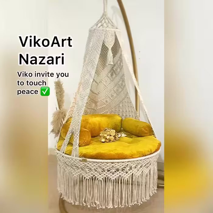 تاب ریلکسی سلطنتی فاخر مکرومه بافی 