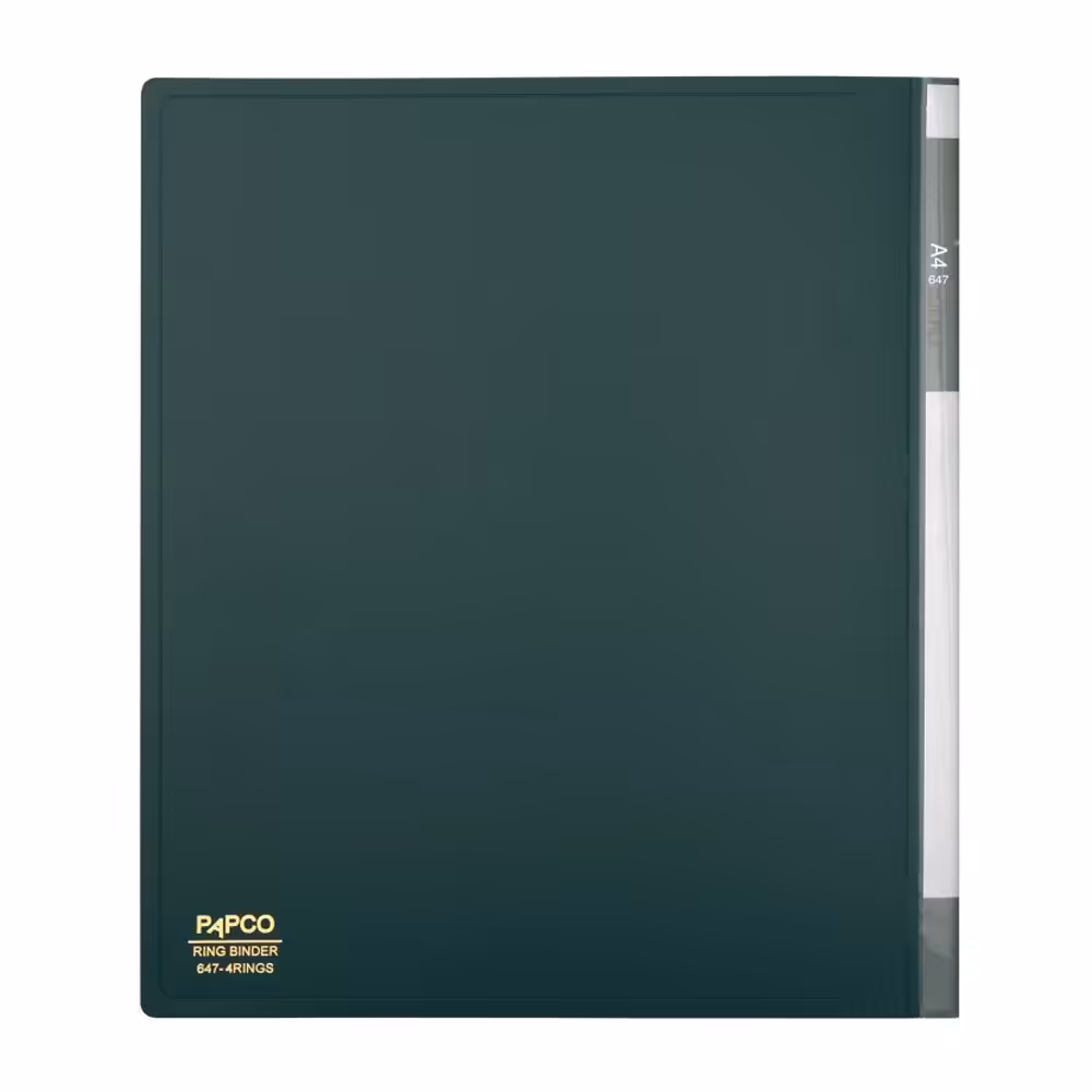 کلاسور 4 حلقه پاپکو مدل مات کد 647-4RING رنگ سبز یشمی