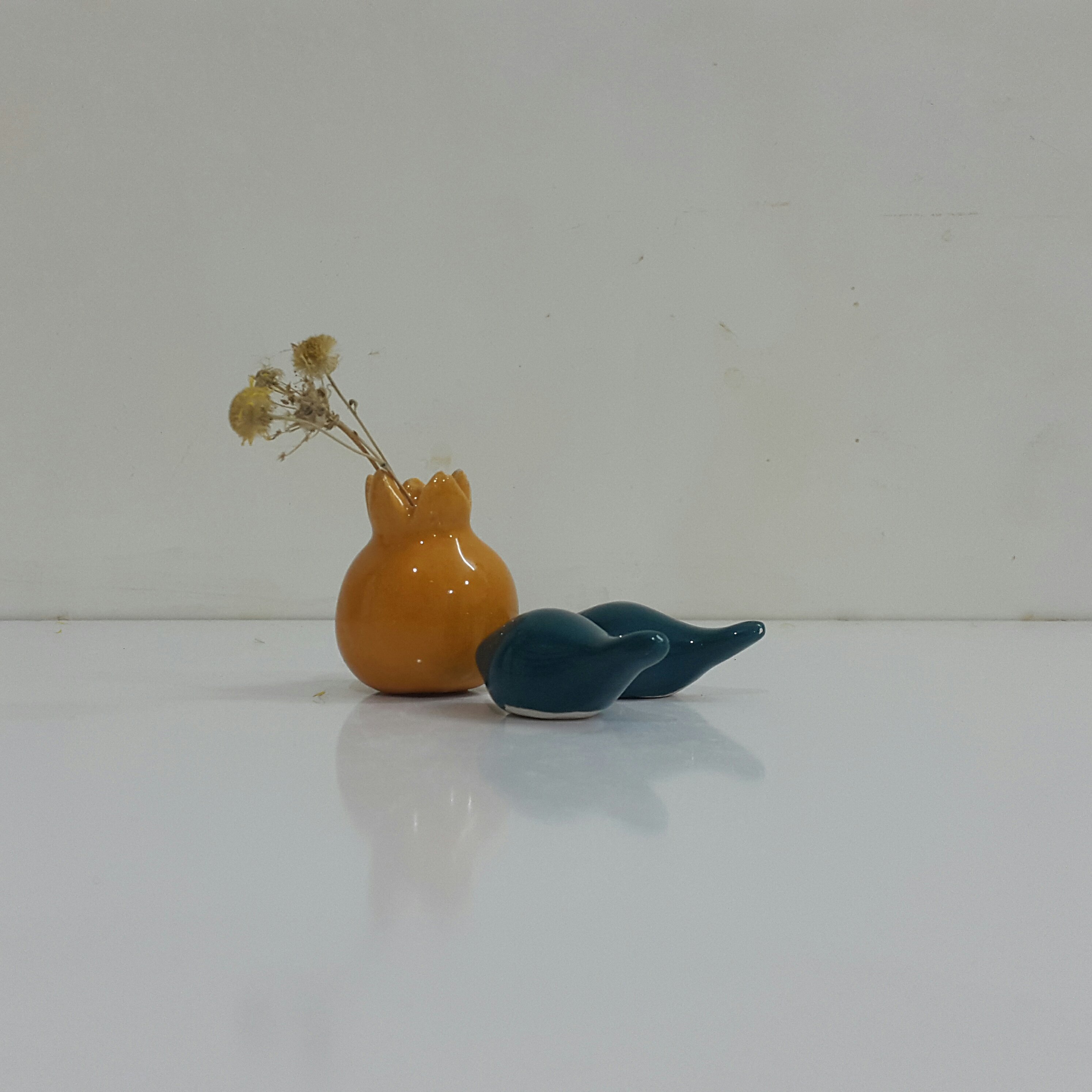 پرنده انگشتی و انار سرامیکی کد 6