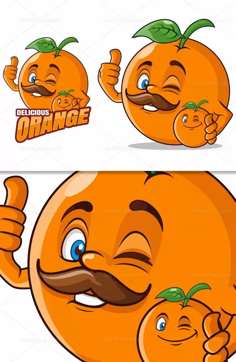 وکتور کاراکتر پرتقال بامزه | گرافیک با طعم تربچه