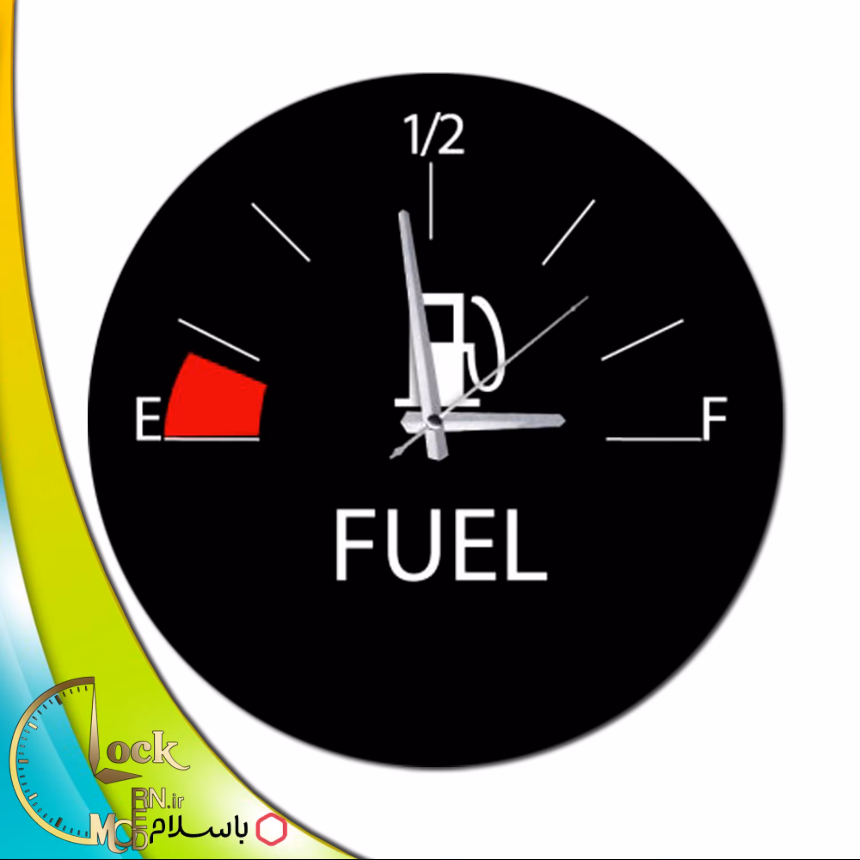 ساعت دیواری طرح نمایشگر بنزین خودرو  کد 588