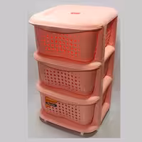 دراور فانتزی 3طبقه مایا کد 1822 برند معتبر هوم کت رنگ صورتی پاستیلی