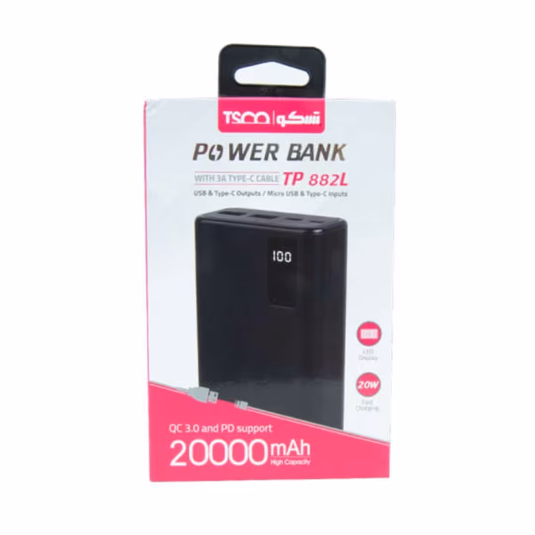 پاور بانک تسکو مدل TP882l ظرفیت 20000 میلی آمپر ساعت