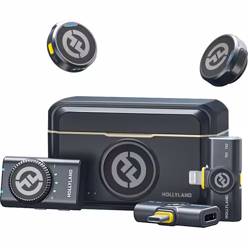 میکروفون یقه ای بی سیم هالی لند (Hollyland Lark M2 Duo Combo (Shine Charcoal