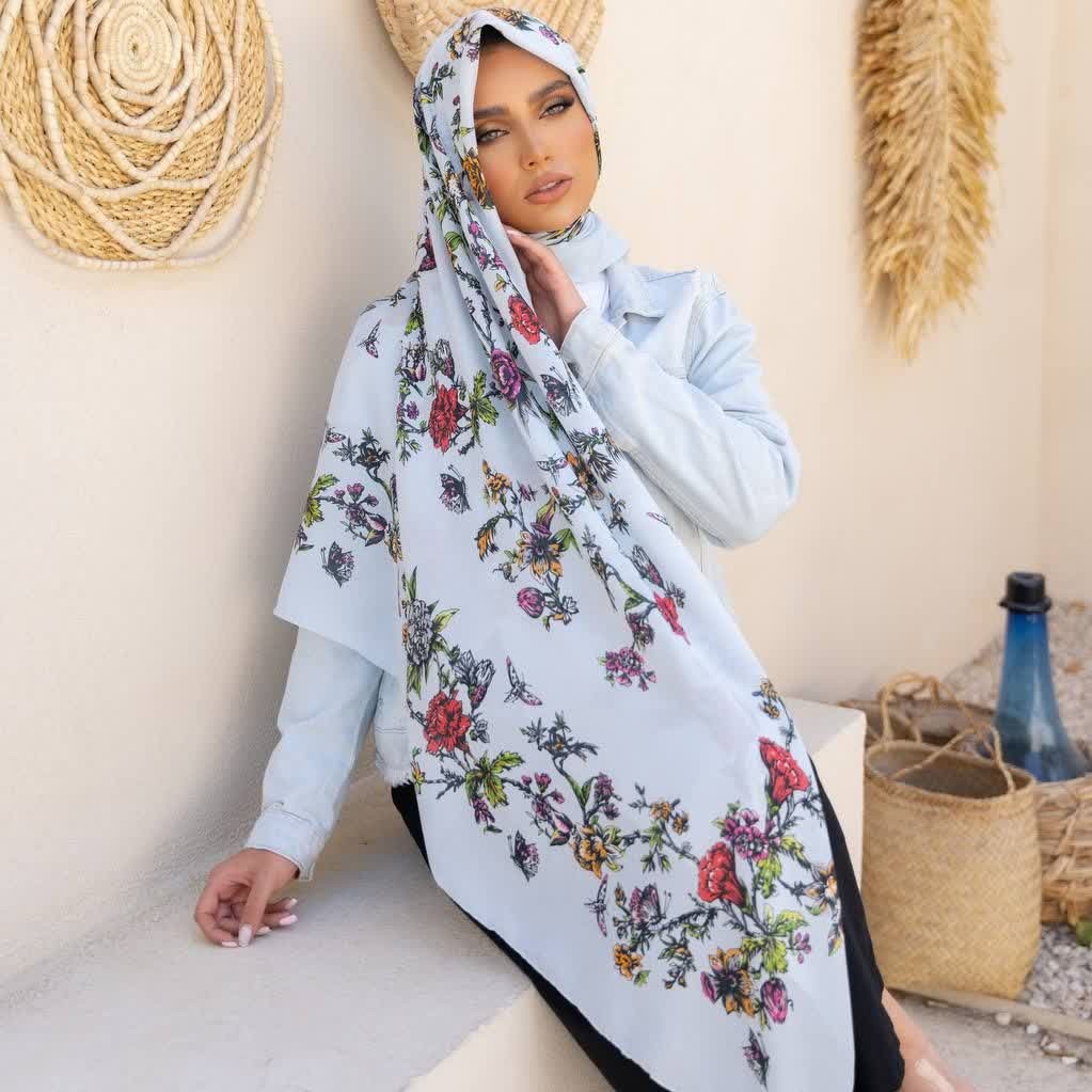 روسری وال نخی منگوله دار دارای 7 رنگ ارسال رایگان 