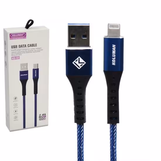 کابل آیفون Lightning طول 1 متر کلومن (KOLUMAN) مدل KD-57


