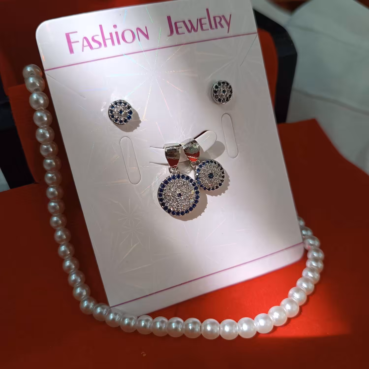 نیم ست چشم و زخم نقره ای 