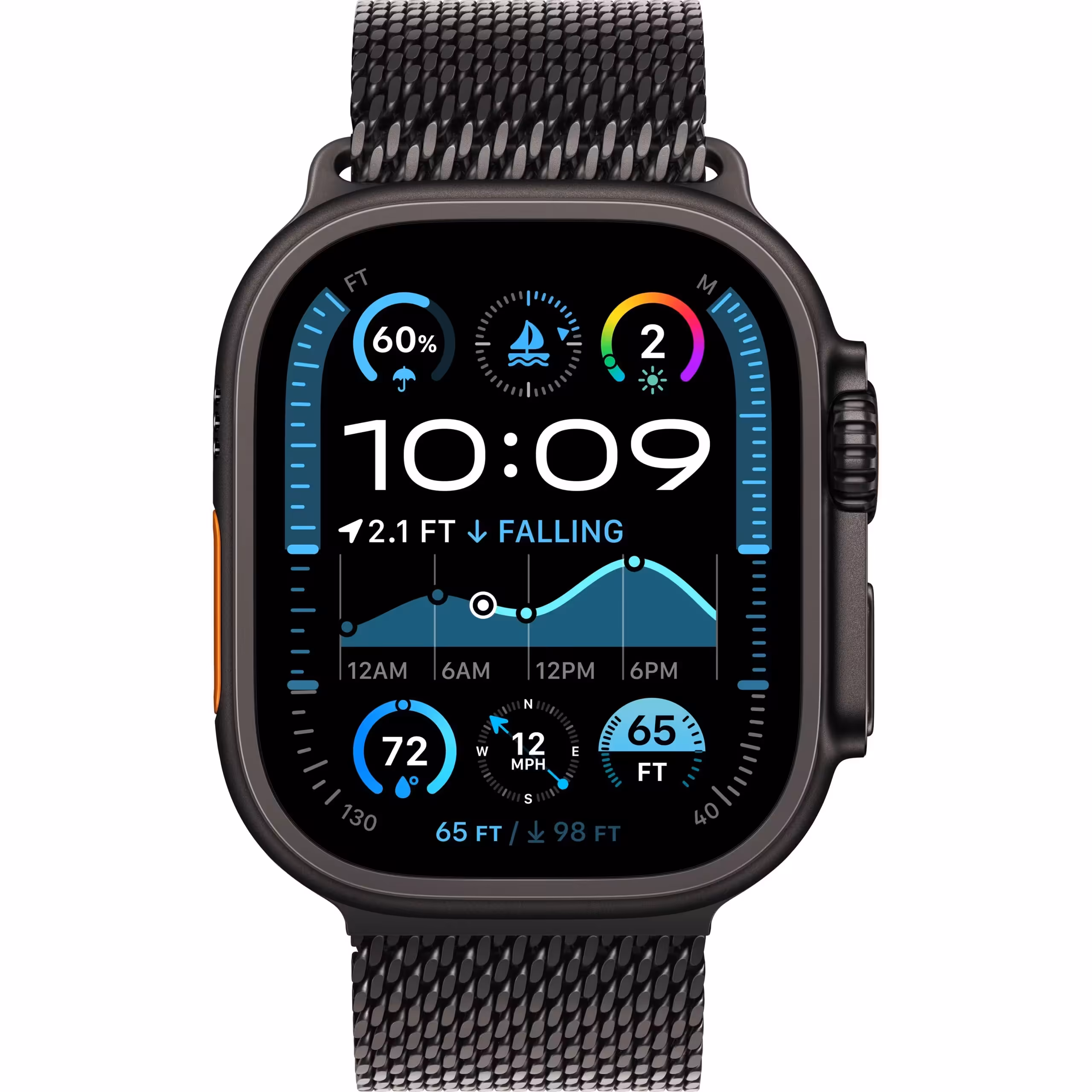 اپل واچ مدل Ultra 2 2024 Black 49mm با بند Milanese